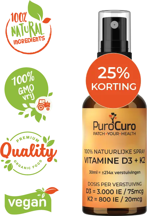 Vitamine combinatie sprau D3 en K2 - 100% natuurlijk!